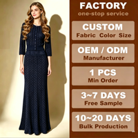 Robe de soirée sirène en tricot deux pièces, manches mi-longues, col rond, robe longue formelle, robe de soirée personnalisée OEM ODM