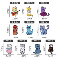 Personnalisé noir chat club chats métal émail broche dessin animé métal dur émail broches pour vêtements mignon Animal Badge