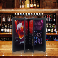 Papan Menu LED Tulundo Isi Ulang dengan Bingkai Poster Kustom 3 Sisi, Buku Menu A4, Modern untuk Klub Malam & Restoran, 10000mAh 5000 Lumens