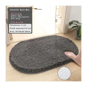 Groothandel Luxe Chenille Shaggy Badkamer Tapijt Zachte Anti-Slip Badmatten Voor Badkamer/Woonkamer/Slaapkamer