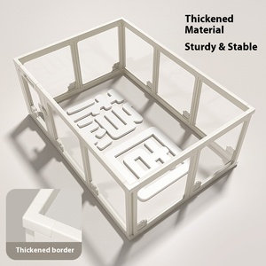 กรงสัตว์เลี้ยงพลาสติกใสสีขาว ลดราคาพิเศษ เป็นมิตรกับสิ่งแวดล้อม ใช้ได้ทั้งในบ้านและนอกบ้าน แบบปิดด้วยกระดุม สไตล์คลาสสิก รูปทรงสี่เหลี่ยม - Product Image 2