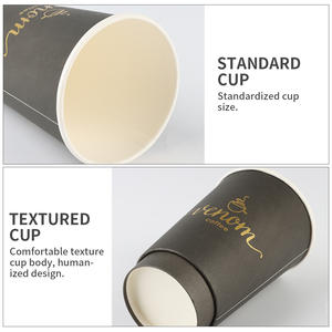 Tasse à café et à crème glacée à double paroi en papier artisanal tasses à thé à bulles de peinture PE jetables pour l'emballage - Product Image 3