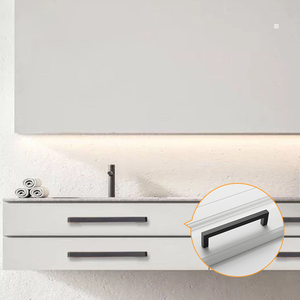 Modern Simple Zinc Alloy Kitchen Cabinet Aluminum Hardware Accessories <strong>Black</strong> Handle Drawer Wardrobe <strong>Door</strong> <strong>Door</strong> Handle - Product Image 5