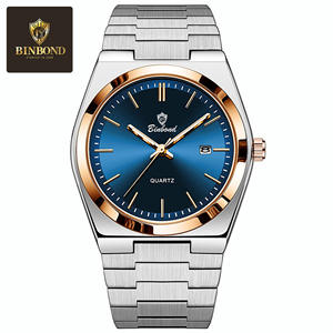 Montre pour homme Binbond OEM ODM, nouvelle montre ultra-fine, bracelet en acier inoxydable, mouvement à quartz lumineux, étanche 3 ATM, montre cadeau - Product Image 6