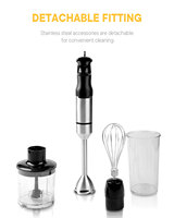 Mélangeur portatif à moteur robuste de 1200W Mélangeur en bâton en acier inoxydable ABS Vitesses variables et mélangeur à immersion turbo