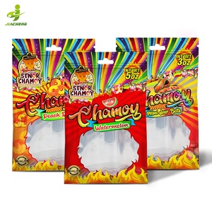 Bolsa Plana Personalizada de Mylar con Cierre de Cremallera de Tres Lados, de Plástico Laminado y Papel de Aluminio, para Dulces <span class=keywords><strong>Chamoy</strong></span>, con Orificio para Colgar - Product Image 2