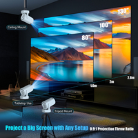 Projecteur LED LCD 4K 2026 avec 300 lumens ANSI, base de haut-parleur portable pour home cinéma HY300Pro+