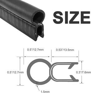 רצועת חותם גומי דלת דלת, 10 רגליים לקצץ נורה אנכית מתאים 1/16 "קצה, רצועת מזג אוויר לרכב עבור מכוניות, סירות, rvs - Product Image 5