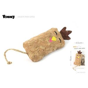 Juguete para Gatos Yommy, Pollo de Corcho de 11cm con Cuerda - Product Image 1