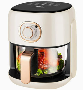 Friteuse à air numérique 1800W rouge antiadhésive avec écran LCD et fenêtre d'observation, appareil électroménager multifonction - Product Image 2