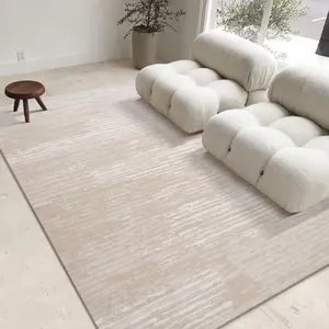 2023 alfombra para sala de estar para el hogar, alfombras grandes lisas, impermeables y resistentes a las manchas, Alfombra de viento en crema y alfombra minimalista moderna