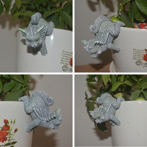Decoración creativa de arte para el hogar, maceta de jardín, decoración de resina de animales, colgante de copa colgante de dragón pequeño - Product Image 2