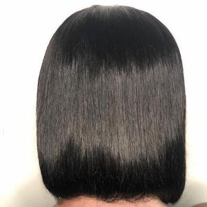 Perruque Bob avec <span class=keywords><strong>frange</strong></span> pour femmes, <span class=keywords><strong>cheveux</strong></span> naturels, <span class=keywords><strong>coupe</strong></span> courte, lisses, livraison directe, vente en gros - Product Image 5