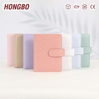 Hongbo meilleure vente 23 couleurs A7 Saffiano Epi cuir 6 bague en or Portable portefeuille de reliure de trésorerie avec enveloppes/feuille de mouche disponible