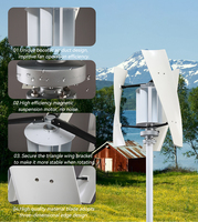 Éolienne domestique haute tension 2000W 2kW 2.5kW à axe vertical Maglev, générateur avec contrôleur de charge hybride 24V 48V pour