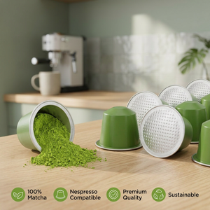 Cápsulas de Matcha Latte Sin Lácteos, Cápsulas de Té Verde a Base de Plantas, Compatibles con Todas las Cafeteras de Cápsulas, Dosis Individual, Venta al Por Mayor - Product Image 1