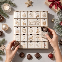 Boîte cadeau haut de gamme en carton extra rigide, personnalisée, à double porte, avec calendrier, pour chocolats, noix et bonbons