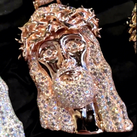 Pendentif Moissanite Hip Hop VVS Jesus Iced Out Pendentif Moissanite personnalisé Rappeur en argent sterling 925