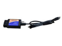 Câble de lecteur de code OBD2 USB ELM327 avec interrupteur pour une adaptation universelle, étiquettes orange/noir