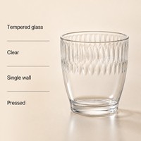 Verres à boire en verre côtelé OEM ODM, 320-375 ml, verres à café en verre trempé transparent pour restaurant, café