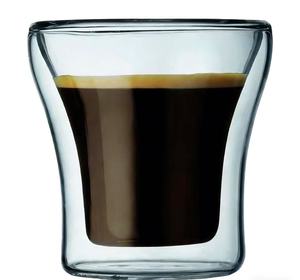 Bicchiere in <span class=keywords><strong>Vetro</strong></span> Borosilicato a Doppia Parete Personalizzato Fatto a Mano per Shot/Espresso, Ideale come Regalo Aziendale - Product Image 1