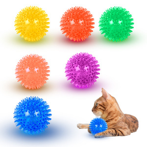 Durable TPR Spiky Dog Chew <b>Toy</b> Squeaky Balls <b>Interactive</b> <b>Pet</b> Training Ball Hot Selling Teeth Cleaning <b>Interactive</b> Movement <b>Toy</b> - Product Image 2