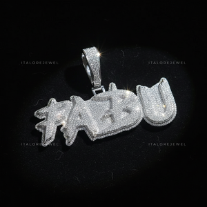 Collar con Colgante de Letra del Alfabeto en Plata de Ley 925 con Micro Pavé de Moissanita y Baño de Oro Blanco, Joyería Elegante - Product Image 2