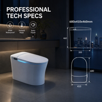 Toilettes intelligentes pour salle de bain avec bidet intégré, siège chauffant automatique, WC monobloc pour salles de bain modernes