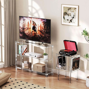 โต๊ะคอนโซลอะคริลิค3ชั้นโต๊ะทางเข้าพร้อมชั้นวางจัดเก็บ - Product Image 3