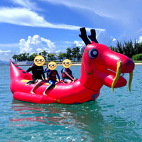 Bateau Dragon Gonflable Propulsé par l'Eau, Bateau à Moteur Nautique, Bateau Banane, Poisson Volant Aquatique, Capacité 500kg, Plus de 10 Passagers, Usage Commercial/Resort