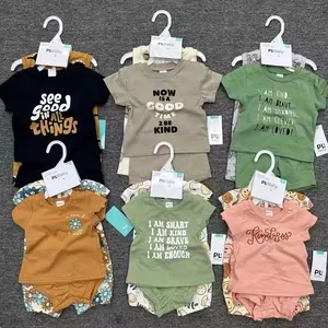 Hot selling newborn boys and girls short sleeved baby split children's clothing set, summer baby foreign trade clothing set