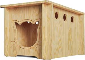 Pinède <span class=keywords><strong>Chat</strong></span> Maison Résistant Aux Intempéries En Bois Lapin <span class=keywords><strong>Chat</strong></span> Hutch Extérieur Pet Cage <span class=keywords><strong>Abri</strong></span> Feral Cat House - Product Image 2