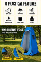 Cabine de toilette portable pliable, cabine de change pop-up, tente d'intimité, tente de douche de camping imperméable pour l'extérieur