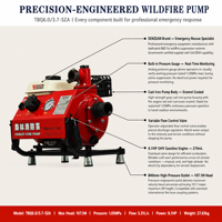 Équipement portable de lutte contre les incendies forestiers à essence, pompe à eau à haute portée de 107 m, moteur 8 CV, OEM ODM pour l'approvisionnement en gros des agences