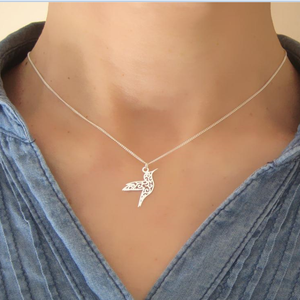 Conjunto de Joyería de <span class=keywords><strong>Collar</strong></span> con Colgante Minimalista de Moda, <span class=keywords><strong>Collar</strong></span> con Colgante de Colibrí Chapado en Oro de 18K para Regalo Diario o de Fiesta - Product Image 5