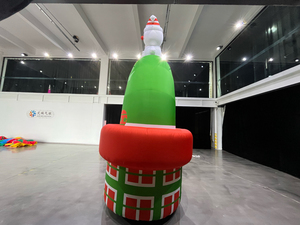 Porte d'entrée gonflable imperméable avec décorations Père Noël, bonhomme de neige et rennes, pour décoration de Noël en extérieur - Product Image 5