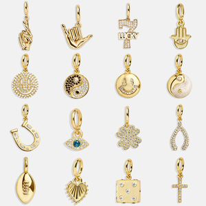 Pendentif en acier inoxydable plaqué or à la mode pour bracelet, collier, accessoires de bricolage, vente en gros - Product Image 2