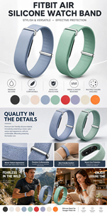 Correa de <span class=keywords><strong>reloj</strong></span> de silicona de repuesto compatible con Google <span class=keywords><strong>Fitbit</strong></span> Air - Product Image 2