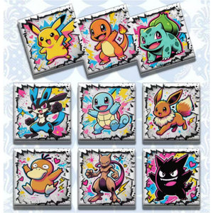 Aimants de réfrigérateur carrés en céramique Pokémon, vente en gros, magnétiques, bon marché, boîte mystère unique, fan art, pack de boosters scellé - Product Image 2