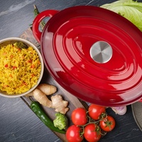 Ensemble de casseroles en fonte émaillée, pot à soupe et ragoût, compatible lave-vaisselle, pot à fruits de mer, casseroles