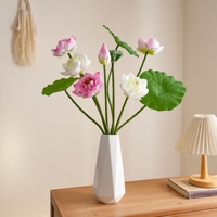 Fleur de lotus artificielle à plusieurs couches CL43002, réaliste, à pétales multiples, pour décoration zen, centres de table asiatiques et présentoirs élégants pour la maison