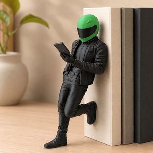 Segnalibri a forma di motociclista stampati in 3D, adatti per librerie, fantastiche decorazioni a tema lettura per angoli di lettura. - Product Image 4