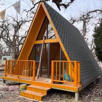 Cabane triangulaire en bois massif préfabriquée à énergie solaire, unité modulaire pour maison de thé extérieure, bureau ou appartement