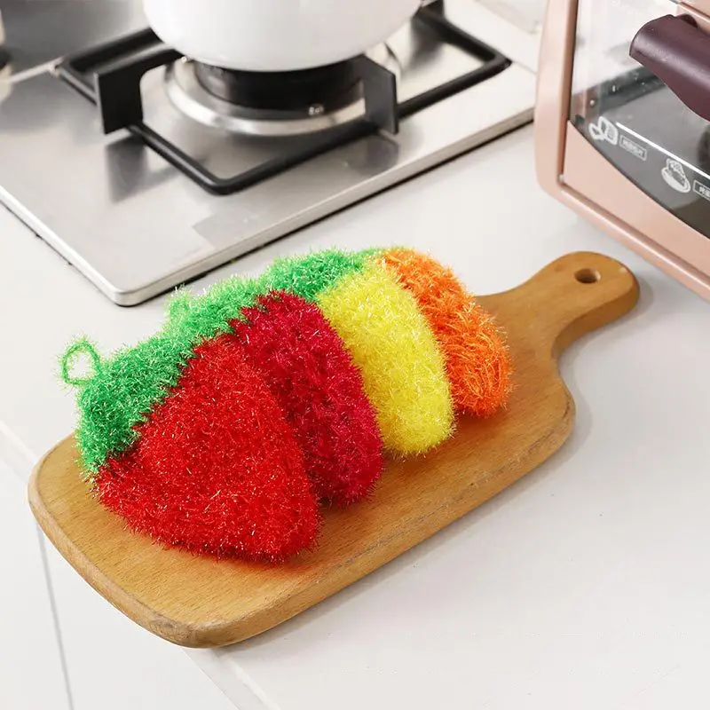 Serviette crocheté fait à la main 100% Polyester, 4 couleurs, épurateur de vaisselle au Crochet, fil coréen, serviette de cuisine crocheté