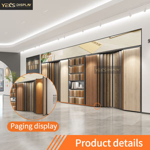 Présentoir à <span class=keywords><strong>cadre</strong></span> en métal de qualité supérieure pour carreaux de verre coulissants, étagère flottante murale à grille verticale moderne, exposition commerciale - Product Image 2