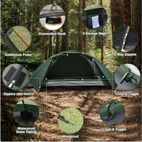 Tente de camping ultralégère, portable, pliable, double couche, quatre saisons, résistante à l'eau, imperméable 3500 mm, écologique, pour l'extérieur