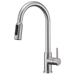 modern luxury Matte Black 304 Stainless Steel Single Handle Pull Out Black Kitchen purifier Faucet - Product Image 1