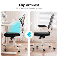 Chaise de bureau en maille blanche 360 pivotante bon marché pour la maison avec accoudoirs rabattables réglables pour soutien lombaire