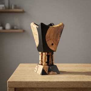Quemador de Incienso de Madera Hecho a Mano con Incrustaciones de Resina, Difusor de Aromaterapia Escultural para el Hogar, Ramadán, Eid, Hotel, Restaurante - Product Image 1