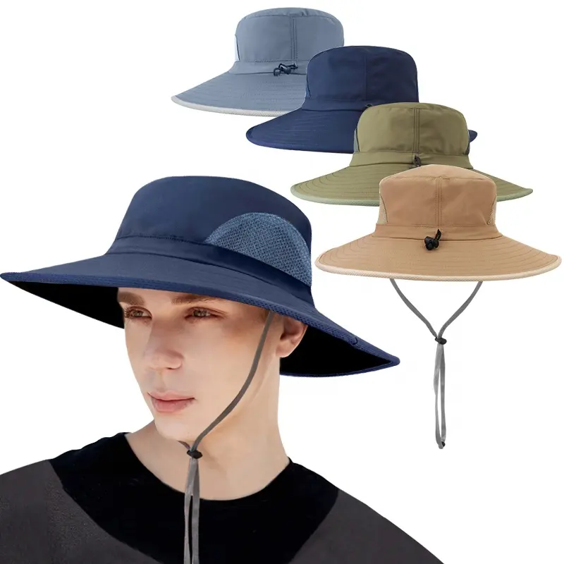 남자 foldable Boonie 모자 양동이 태양 모자 여름 넓은 테두리 캠핑 사냥 하이킹 승마 원예 어부 모자 남자 여자